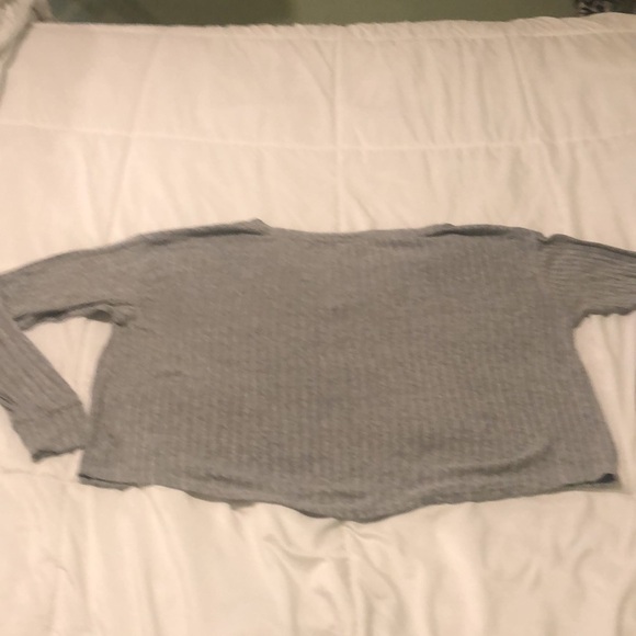 PINK Victoria’s Secret heathered grey v neck ribbed shirt oversized 4 many sizes - Picture 6 of 6